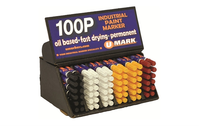 U-Mark - 10252B 100P Retail Display Pack (24 Wh, 24 Yl, 12 Bk, 12 Rd - Pack of 72)