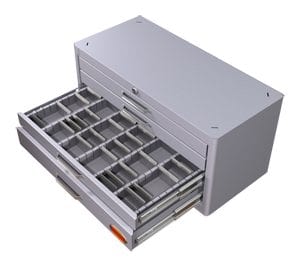 HUOT 13174 Universal Master Dispenser 4 Drawer In Gray