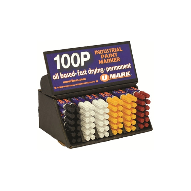 U-Mark - 10252B 100P Retail Display Pack (24 Wh, 24 Yl, 12 Bk, 12 Rd - Pack of 72)
