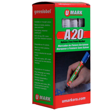 U-Mark - A20 Reversible Tip Paint Marker (Pack of 12)