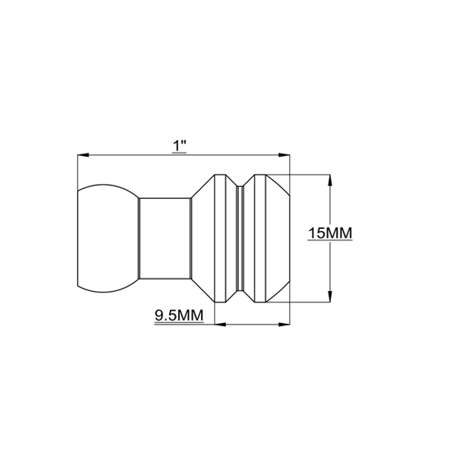 LOC-LINE 49458 15MM X Short Lathe Adapter for 1/4" System, Pack of 20