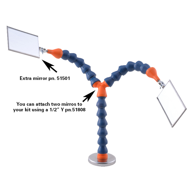 LOC-LINE 50501 Inspection Mirror Kit 2-1/8"W X 3-1/2"L X 17-1/2"H for 1/4" System