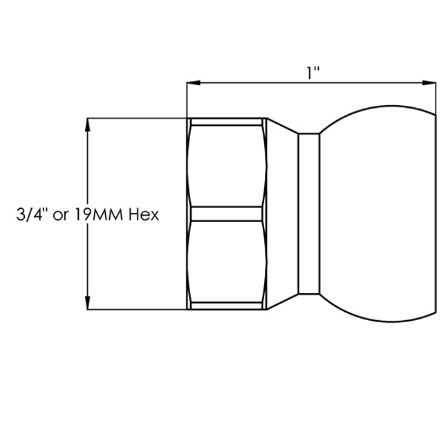 LOC-LINE 51823 3/8" SAE Flare Nut for 1/2" for 1/2" System, Pack of 4
