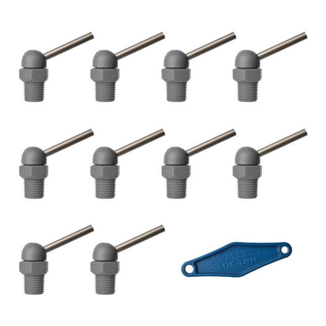 LOC-LINE 79063-G HPT Gray (CT Style) W/Adj Lever Noz = .062X1.25 Thread = 1/4" Pack of 10