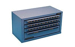 HUOT 13410 1/16" To 1/2" Reamers, 4 Drawer Cabinet