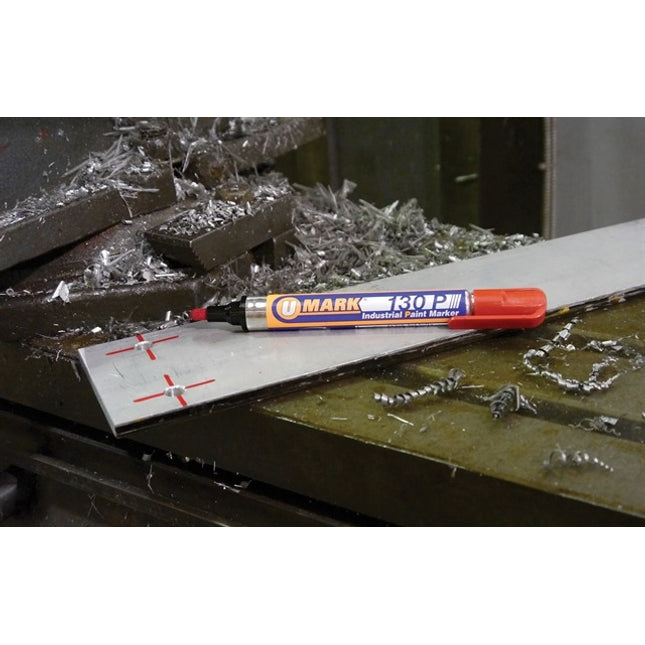 U-Mark - 130P Industrial Paint Marker w/ Reversible Tip (Pack of 12)