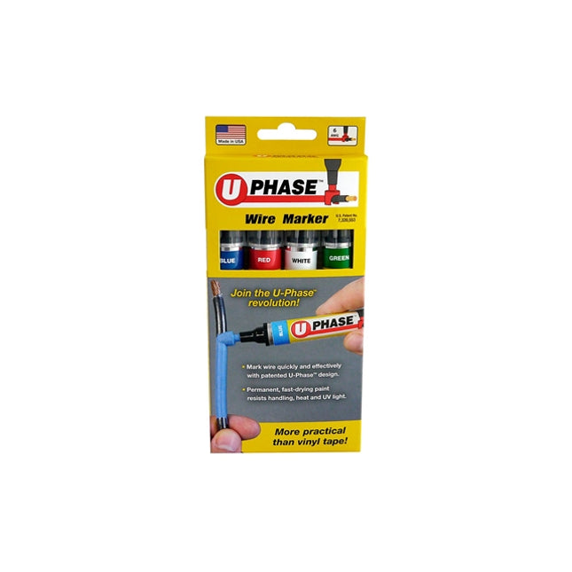U-Mark - 10718PSA Single Phase U-Phase Retail Pack (1ea. Bl, Rd, Wt, Gr - Pack of 4)