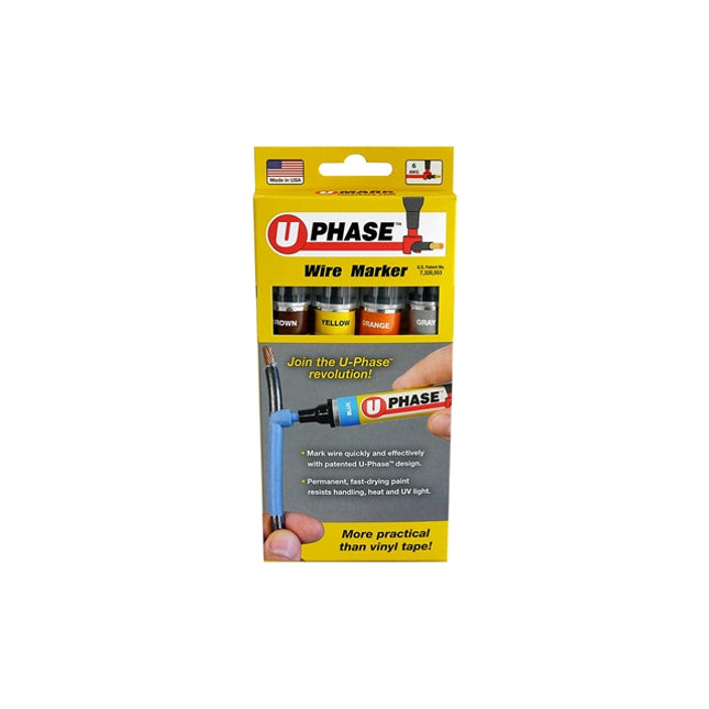 U-Mark - 10718P3A 3-Phase U-Phase Retail Pack (1ea. Br, Yl, Or, Gry - Pack of 4)
