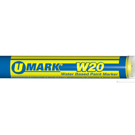 U-Mark - 10870 W20 Waterbased Retail Pack (1ea. Bk, Wh, Yl, Rd, Or, Bl - Pack of 6)