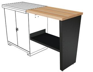 HUOT 77277 Workstation Extension W/Shelf