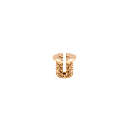 E-Z LOK™ - 260-002-RS Pack of 50 - E-Z Press™ Threaded Insert for Plastic - Reverse Slot - Brass - 2-56