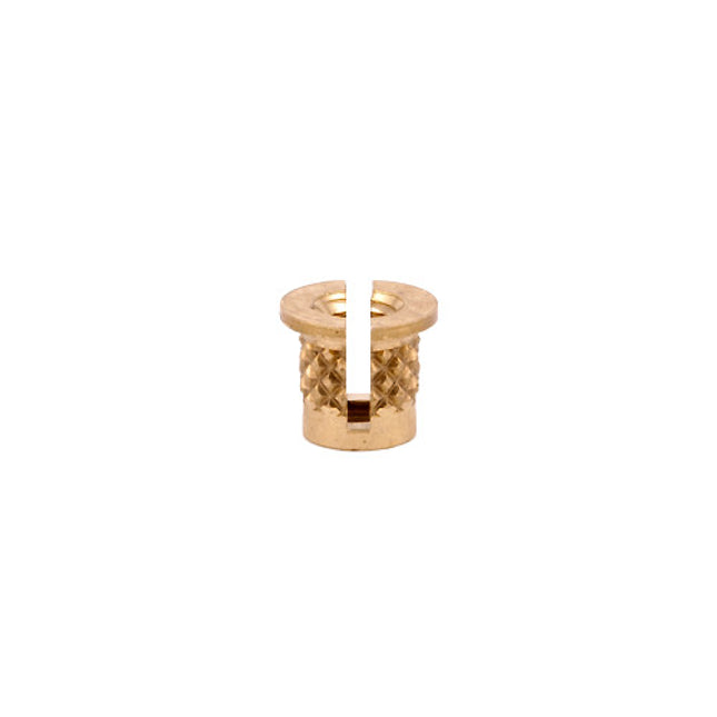 E-Z LOK™ - 260-004-BR Pack of 50 - E-Z Press™ Threaded Insert for Plastic - Flanged - Brass - 4-40