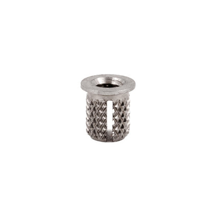 E-Z LOK™ - 260-006-CR Pack of 10 - E-Z Press™ Threaded Insert for Plastic - Flanged - 303 Stainless - 6-32