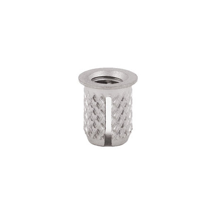E-Z LOK™ - 260-008-CR Pack of 5 - E-Z Press™ Threaded Insert for Plastic - Flanged - 303 Stainless - 8-32