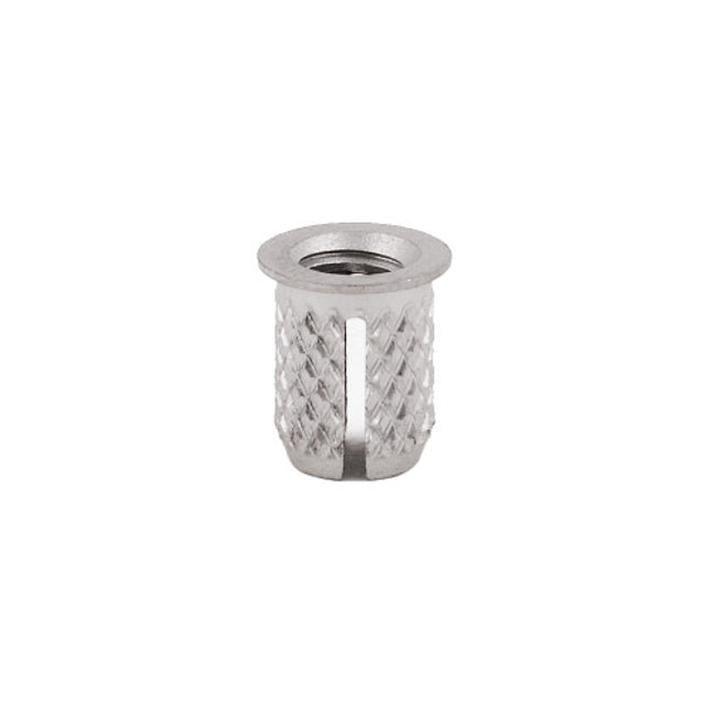 E-Z LOK™ - 260-008-CR Pack of 5 - E-Z Press™ Threaded Insert for Plastic - Flanged - 303 Stainless - 8-32