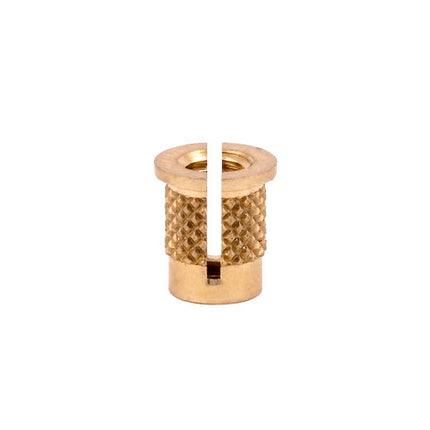 E-Z LOK™ - 260-008-RS Pack of 50 - E-Z Press™ Threaded Insert for Plastic - Reverse Slot - Brass - 8-32