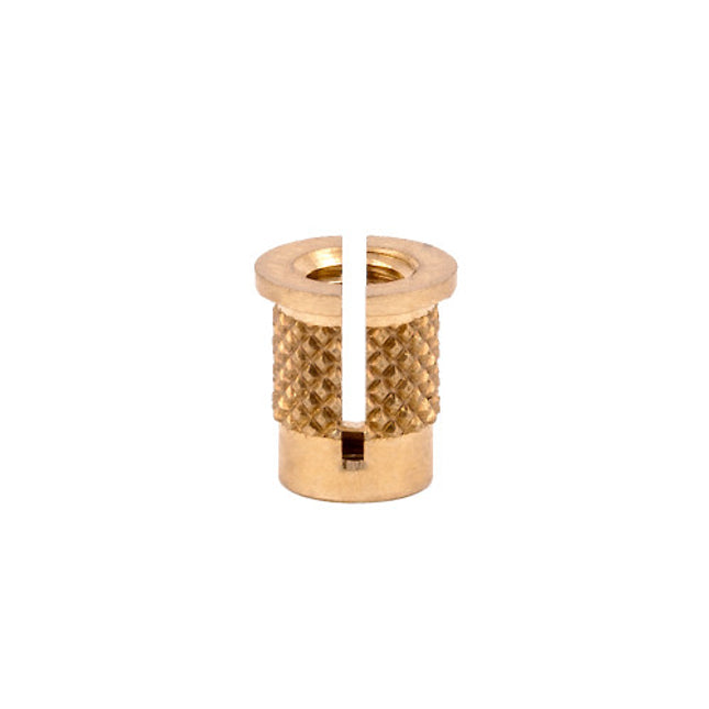 E-Z LOK™ - 260-008-RS Pack of 50 - E-Z Press™ Threaded Insert for Plastic - Reverse Slot - Brass - 8-32