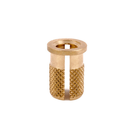 E-Z LOK™ - 260-4-BR Pack of 25 - E-Z Press™ Threaded Insert for Plastic - Flanged - Brass - 1/4-20