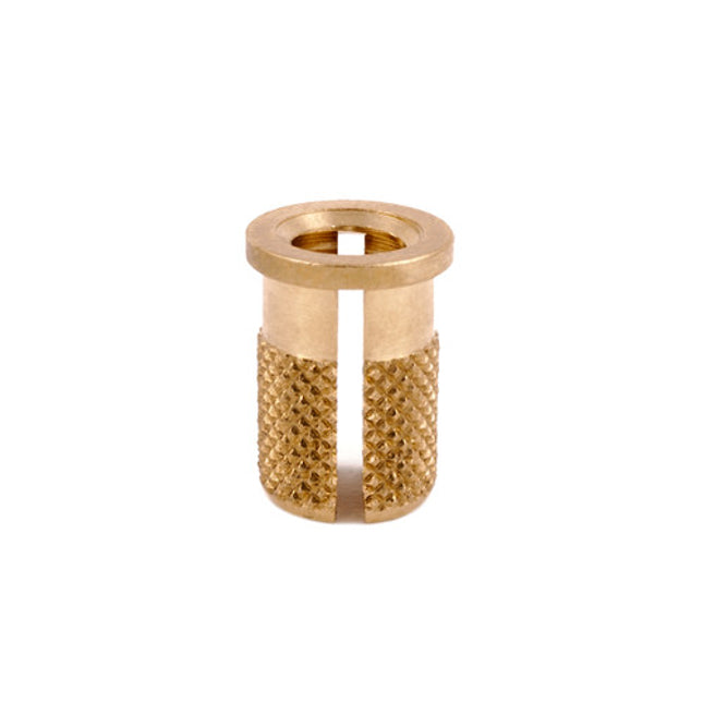 E-Z LOK™ - 260-M8-BR Pack of 10 - E-Z Press™ Threaded Insert for Plastic - Flanged - Brass - M8-1.25