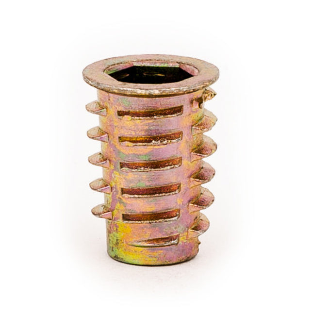 E-Z LOK™ - 908125-20 Pack of 25 - E-Z Hex™ Threaded Insert for Soft Wood - Flanged - M8-1.25 x 20mm