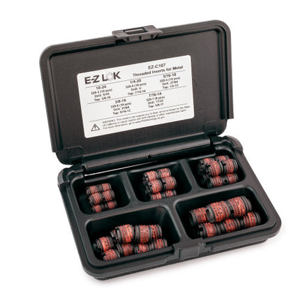 E-Z LOK™ - EZ-C107 Pack of 1 - E-Z LOK Threaded Insert Assortment Kit for Metal - Carbon Steel - 10-24 to 7/16-14