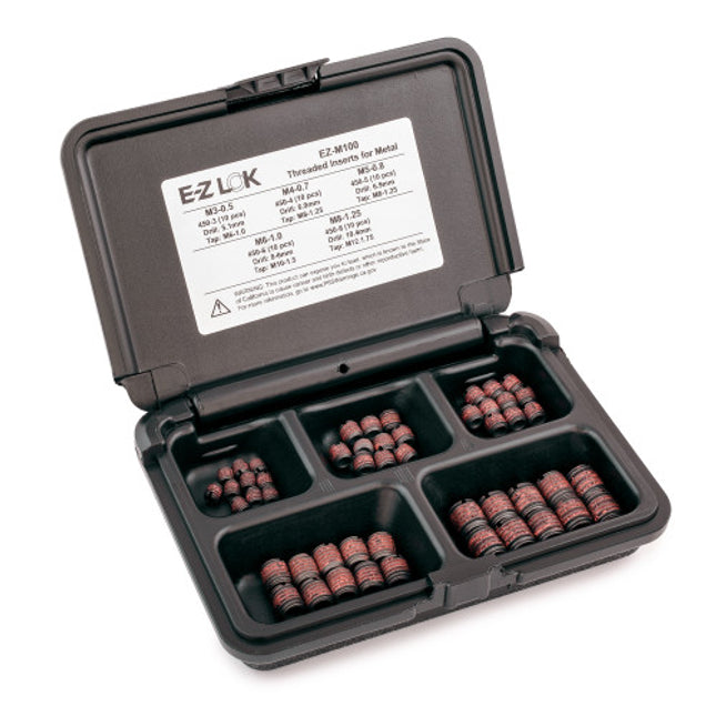 E-Z LOK™ - EZ-M100 Pack of 1 - E-Z LOK Threaded Insert Assortment Kit for Metal - Carbon Steel - M3 to M8