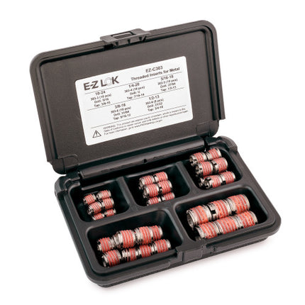 E-Z LOK™ - EZ-C303 Pack of 1 - E-Z LOK Threaded Insert Assortment Kit for Metal - 303 Stainless - 10-24 to 1/2-13