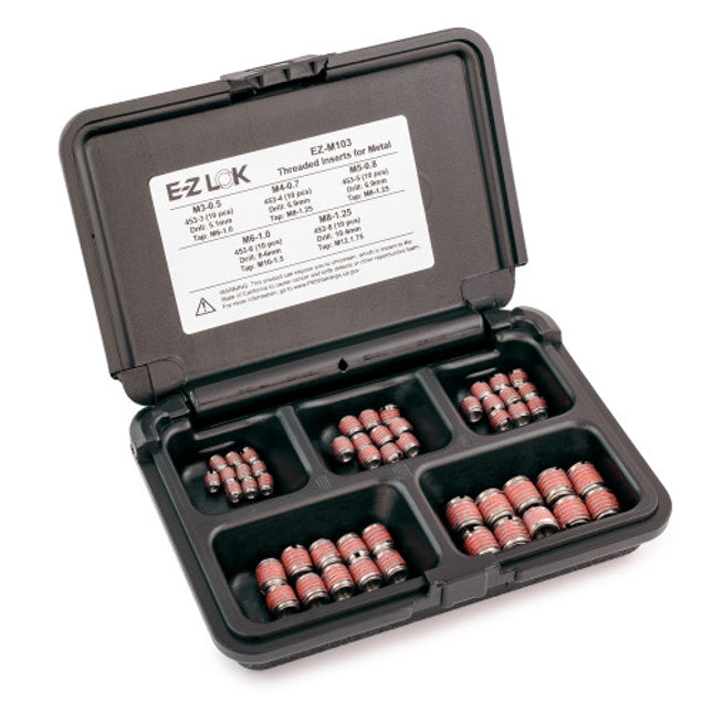 E-Z LOK™ - EZ-M103 Pack of 1 - E-Z LOK Threaded Insert Assortment Kit for Metal - 303 Stainless - M3 to M8