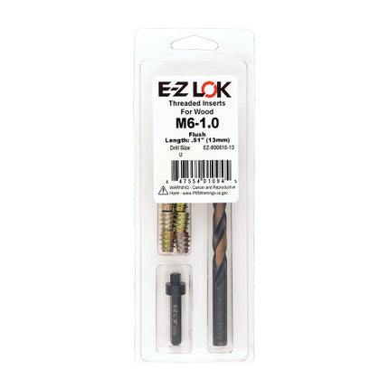 E-Z LOK™ - EZ-800610-13 Pack of 1 - E-Z Hex™ Threaded Insert Installation Kit for Soft Wood - Flush - M6-1.0 x 13mm