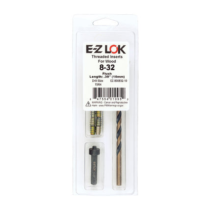 E-Z LOK™ - EZ-800832-10 Pack of 1 - E-Z Hex™ Threaded Insert Installation Kit for Soft Wood - Flush - 8-32 x 10mm
