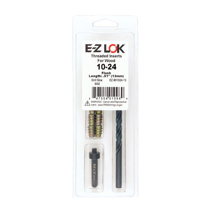 E-Z LOK™ - EZ-801024-13 Pack of 1 - E-Z Hex™ Threaded Insert Installation Kit for Soft Wood - Flush - 10-24 x 13mm