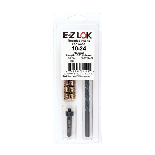 E-Z LOK™ - EZ-901024-10 Pack of 1 - E-Z Hex™ Threaded Insert Installation Kit for Soft Wood - Flanged - 10-24 x 10mm