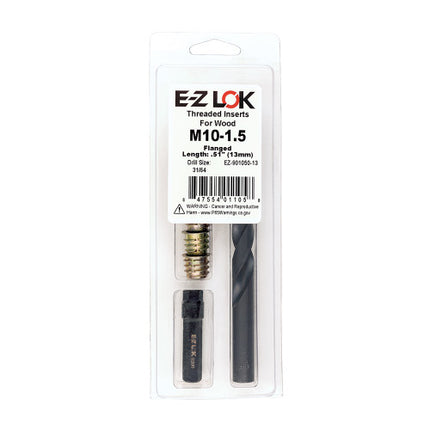 E-Z LOK™ - EZ-901050-13 Pack of 1 - E-Z Hex™ Threaded Insert Installation Kit for Soft Wood - Flanged - M10-1.5 x 13mm