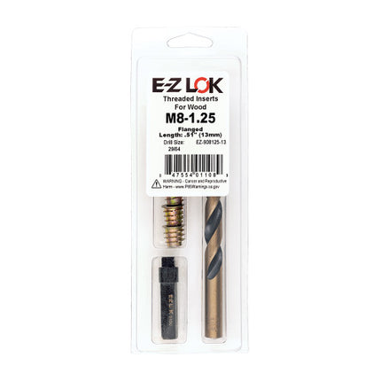 E-Z LOK™ - EZ-908125-13 Pack of 1 - E-Z Hex™ Threaded Insert Installation Kit for Soft Wood - Flanged - M8-1.25 x 13mm